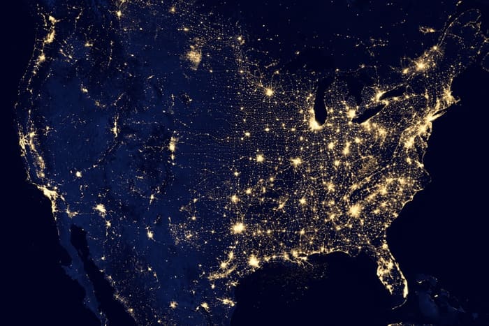 Earth at night poster